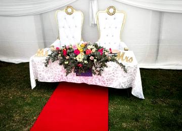 Table At Wedding In Marquee Tent